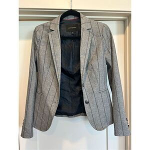 Banana republic factory lined grey blue striped blazer jacket size 0